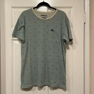 RVCA relaxed fit striped palm trees shirt // Size Large